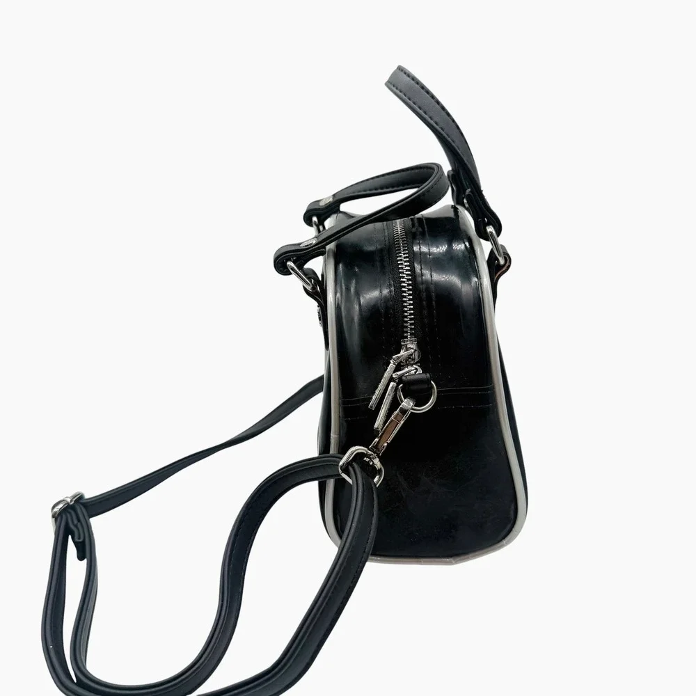 Von Dutch Black Patent Mini Satchel with Silver Logo - Picture 3 of 8